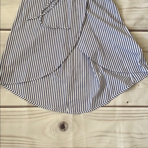 Blue & White Striped Dress with Ruffles - Picture 4 of 5